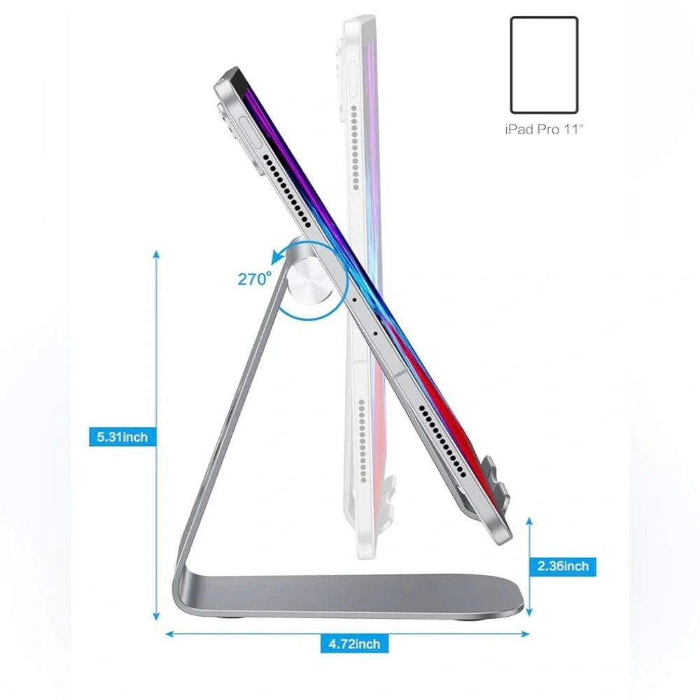 iPad/ Tablet stand holder. Angle adjustable. Aluminum. Excellent condition.